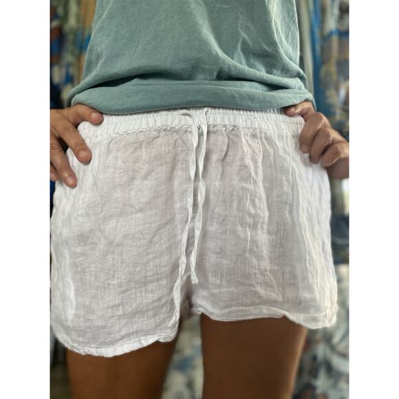 L*SPACE Rio Shorts 100% Linen White Woman’s M